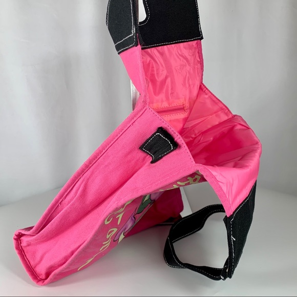 ED HARDY Pink Canvas Screen Printed Design Tote - Picture 5 of 10